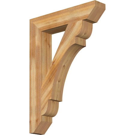Ekena Millwork Olympic Slat Rough Sawn Bracket, Western Red Cedar, 6"W x 32"D x 44"H BKT06X32X44OLY06RWR